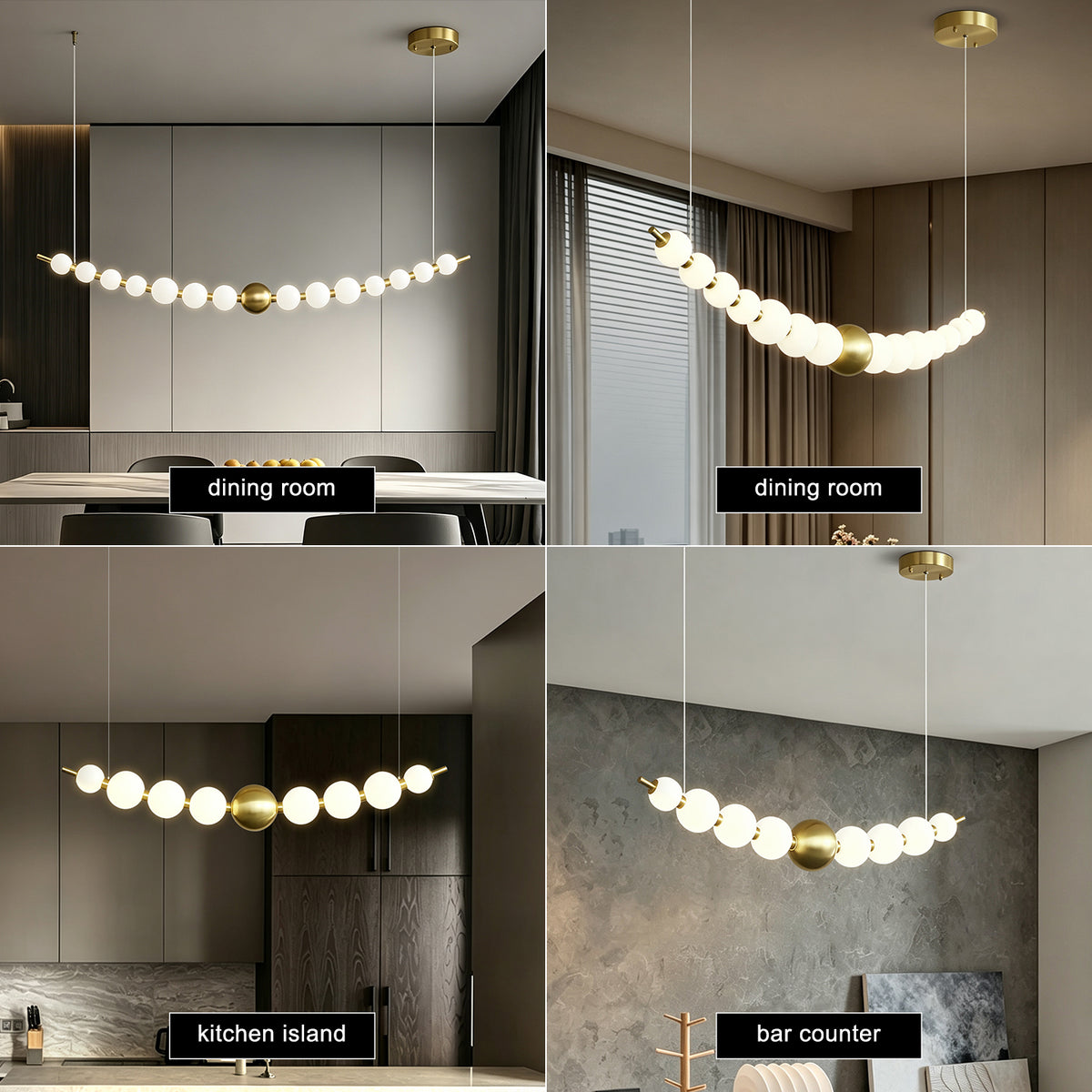 Modern Long Dining Room Kitchen ball Chandelier