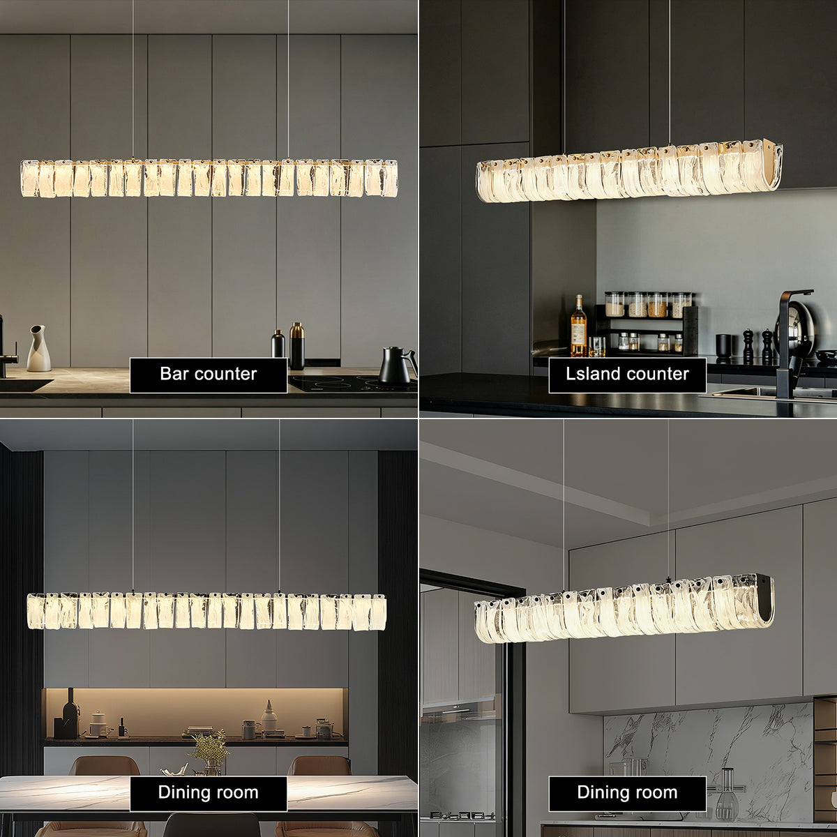 Modern Dining Room Kitchen Long Chandelier