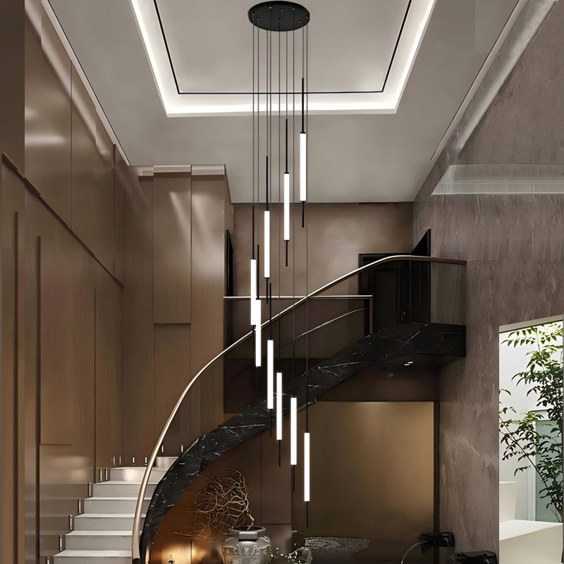 Modern Luxury Led Pendent Lamp Light Living Room Lighting Loft Ceiling Suspension Chandelier Staircase Chandeliers