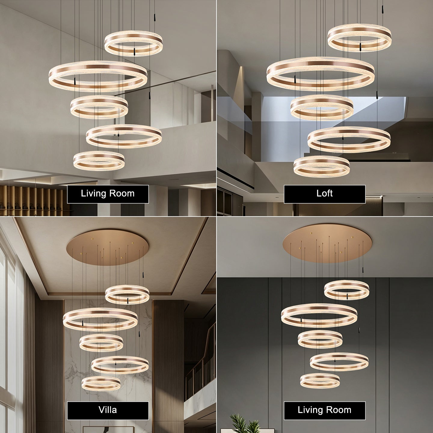 Modern Villa Duplex Loft Living Room Chandelier