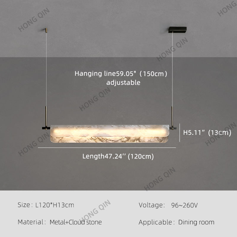 Modern Natural Marble Long Chandelier