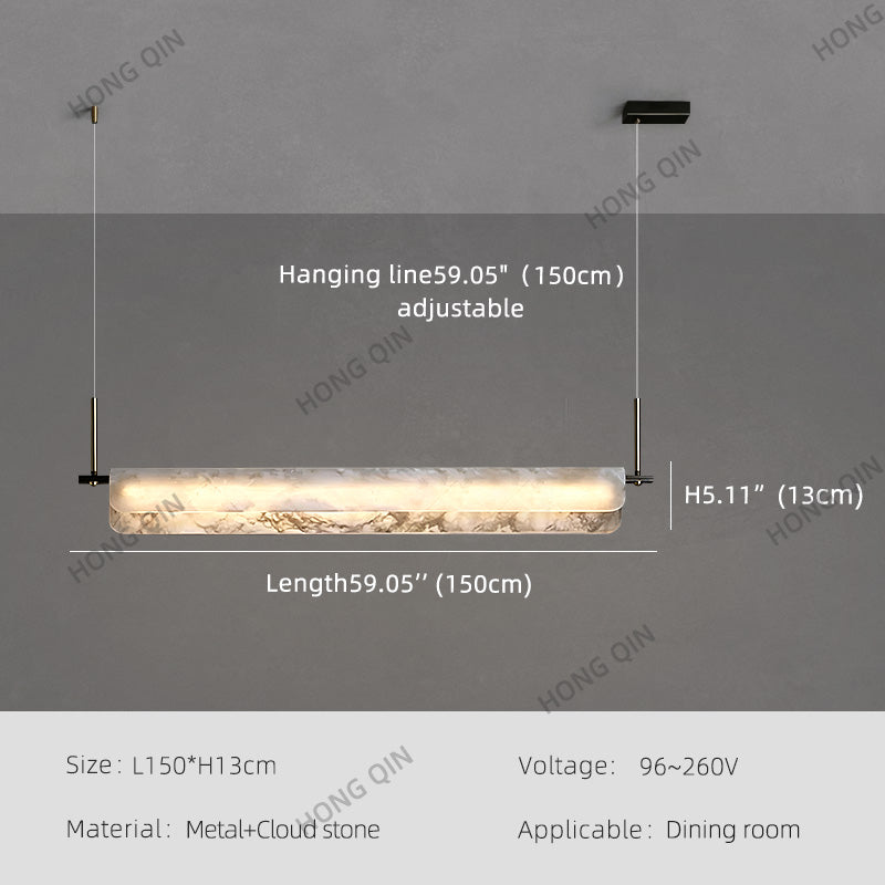 Modern Natural Marble Long Chandelier