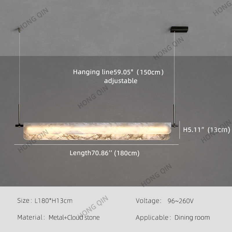 Modern Natural Marble Long Chandelier