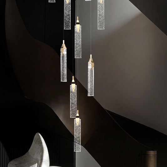 Modern Luxury Crystal Staircase Ceiling Chandelier