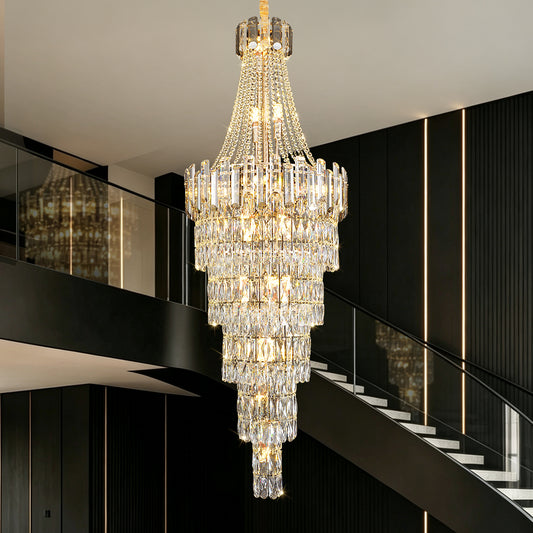 Luxury Stair Crystal Duplex Hall Chandelier