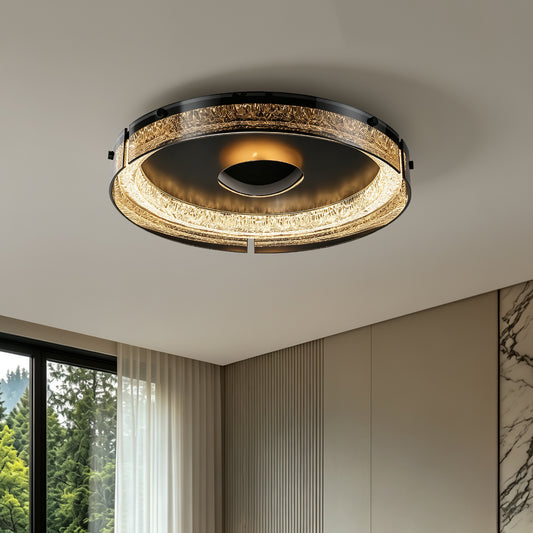 Modern Double Layer Circular Glass LED Ceiling Flush
