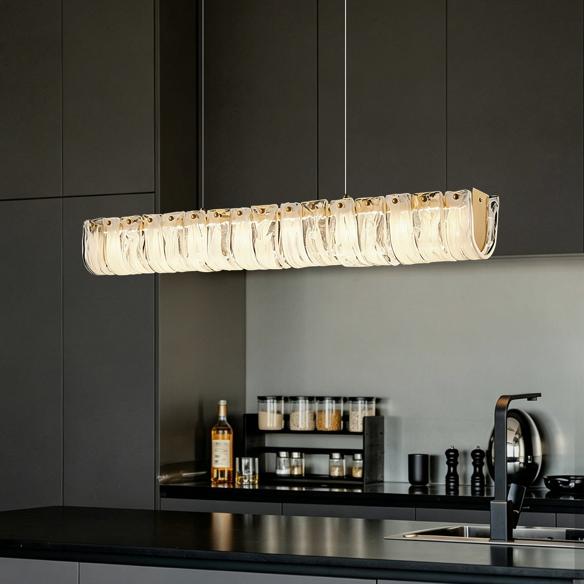 Modern Dining Room Kitchen Long Chandelier