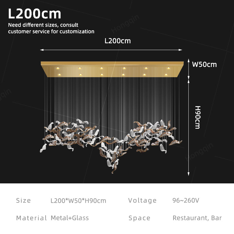 Light luxury art glass branch chandelier | Non standard customized engineering chandelier for hotel lobby/villa empty living room