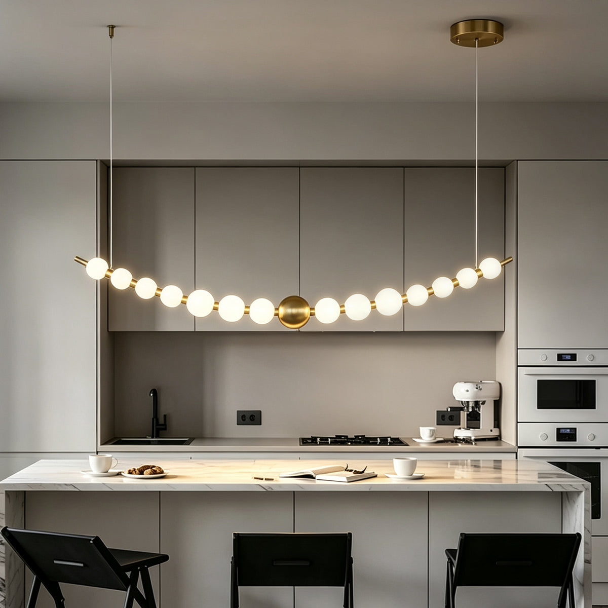 Modern Long Dining Room Kitchen ball Chandelier