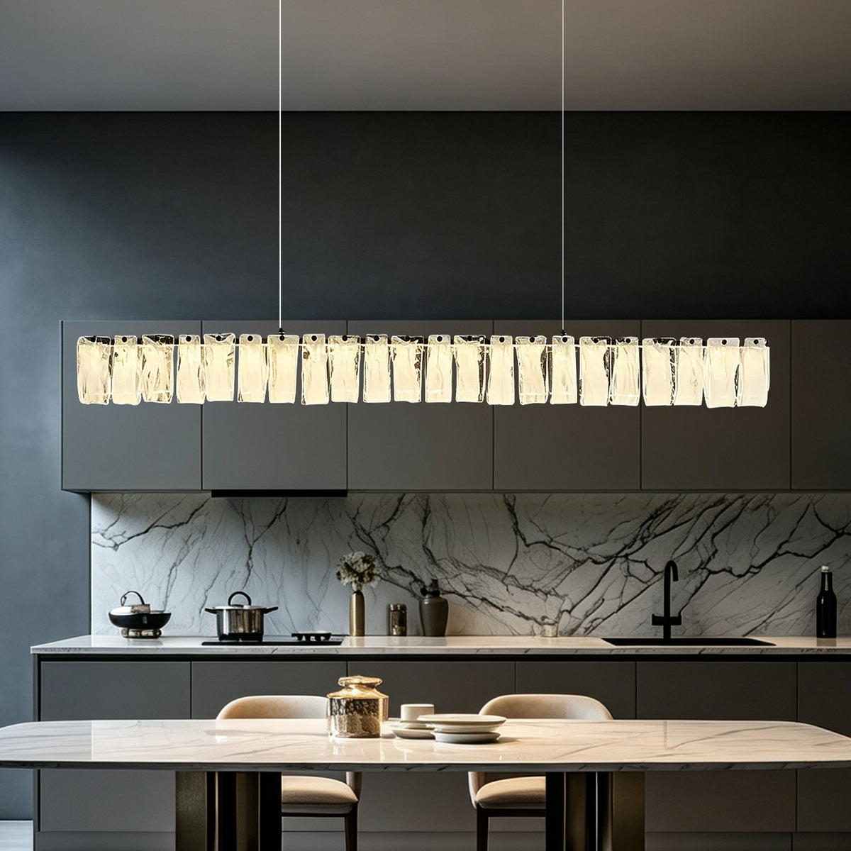 Modern Dining Room Kitchen Long Chandelier