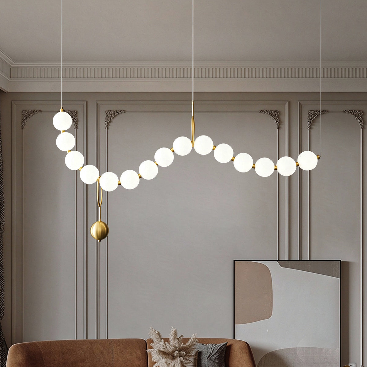 Modern Dining Room Kitchen Long ball Chandelier