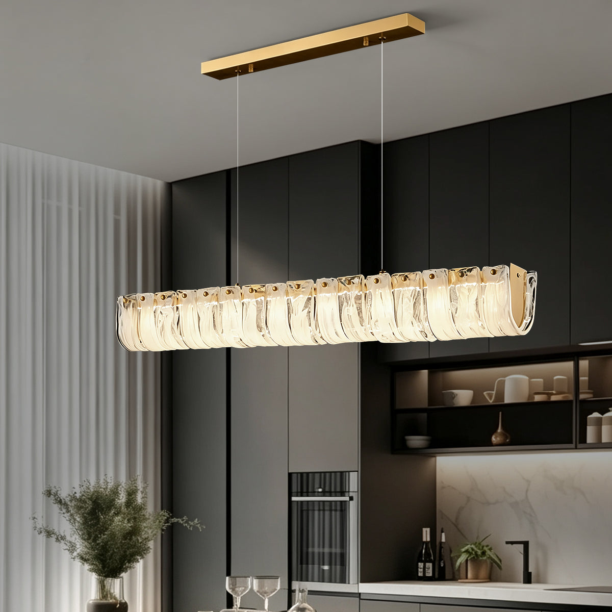 Modern Dining Room Kitchen Long Chandelier