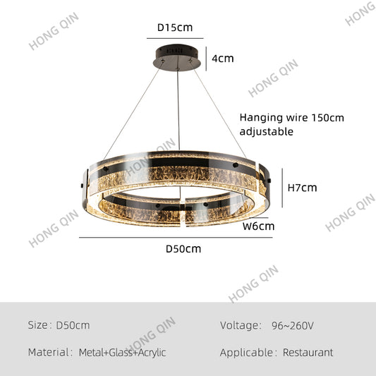 Luxury Rings LED Suspension Chandelier