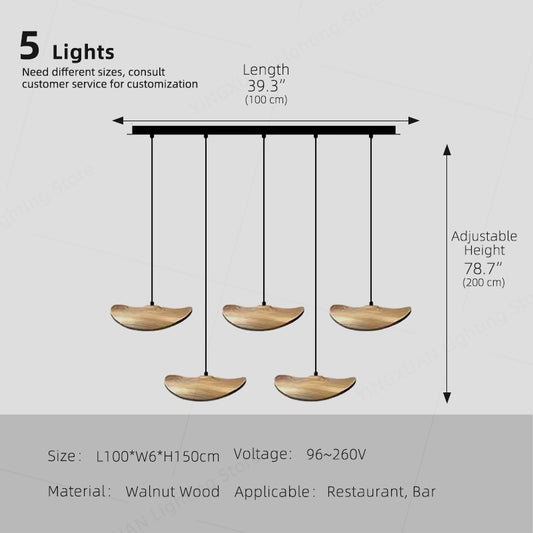 Wabi Sabi Solid Wood Villa Duplex Staircase Restaurant Chandelier