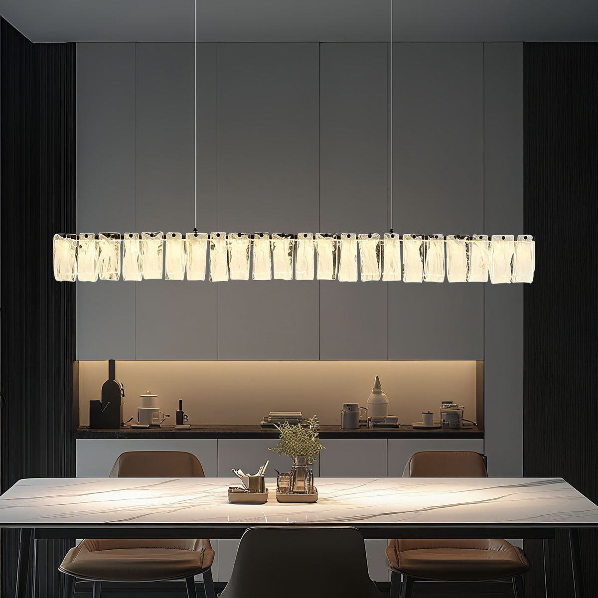Modern Dining Room Kitchen Long Chandelier