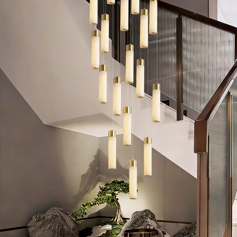 Nordic Marble Duplex Loft Long Hanging Lamp