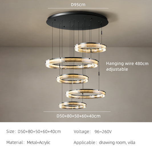 Luxury Villa Duplex Loft Living Room Chandelier