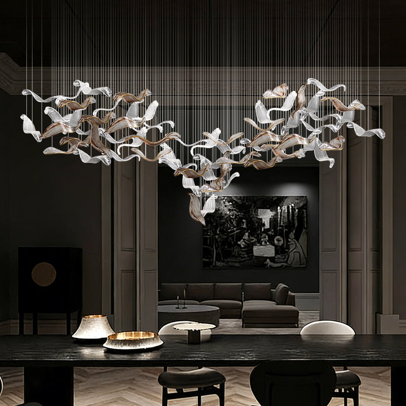 Light luxury art glass branch chandelier | Non standard customized engineering chandelier for hotel lobby/villa empty living room