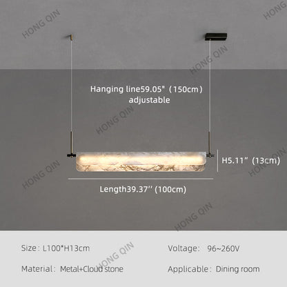 Modern Natural Marble Long Chandelier