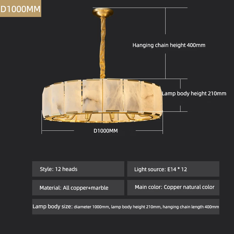 Luxury Natural Marble Living Room Pendant Light ﻿