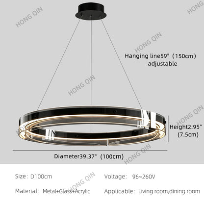 Modern Living Room Villa Dining Room Ring Chandelier