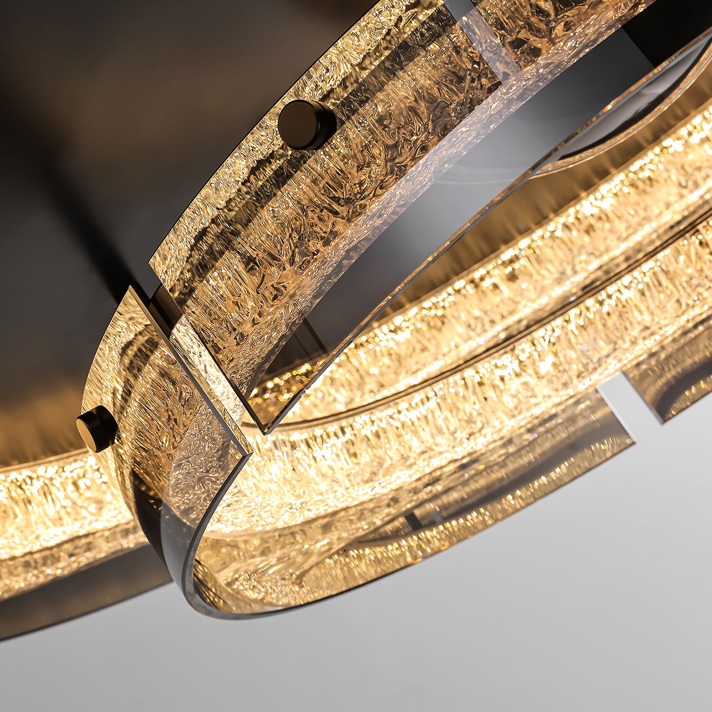 Modern Double Layer Circular Glass LED Ceiling Flush