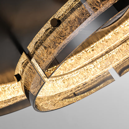 Modern Double Layer Circular Glass LED Ceiling Flush