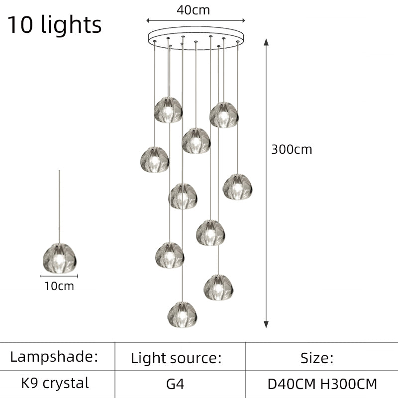 Modern Crystal Chandelier Loft Pendant Light