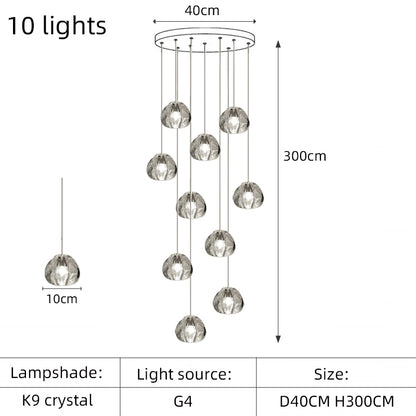 Modern Crystal Chandelier Loft Pendant Light