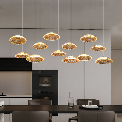 Luxury Ripple Water Glass Chandelier Living Room Kitchen High Ceiling Hanging Lights Art Dining Room Island Bar Pendant Lamp