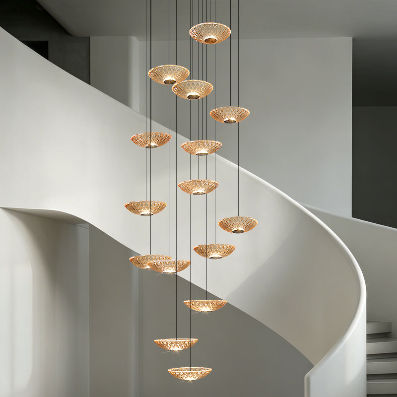 Modern LED Stair Designer Glass Pendant Light