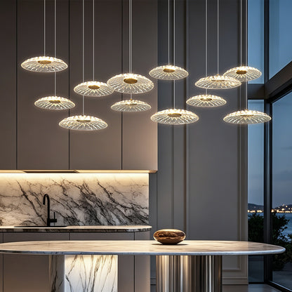 Luxury Chandelier Ripple Water Glass Pendant Lamp Living Room Dining Room Dining Table Kitchen Island Bar Art Hanging Lights