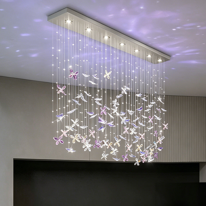 Chandelier Over the Dining Table Kitchen Island Pendant Light Dining Room Butterfly Design Chandelier Crystal Hanging Lamp