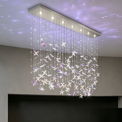 Chandelier Over the Dining Table Kitchen Island Pendant Light Dining Room Butterfly Design Chandelier Crystal Hanging Lamp