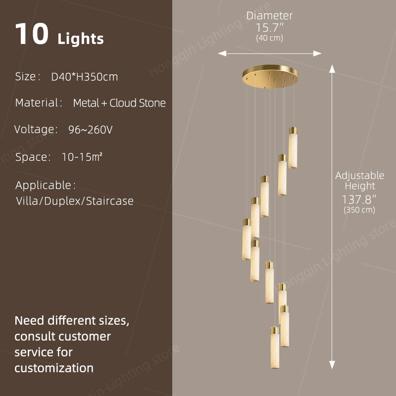 Nordic Marble Duplex Loft Long Hanging Lamp