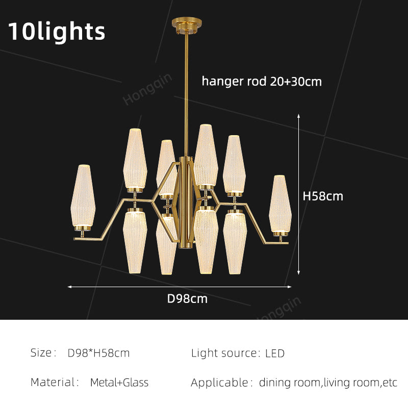 Modern Dining Room Chandelier Villa Living Room Kitchen Pendant Light Designer Creative Glass Luxury Living Room Chandelier