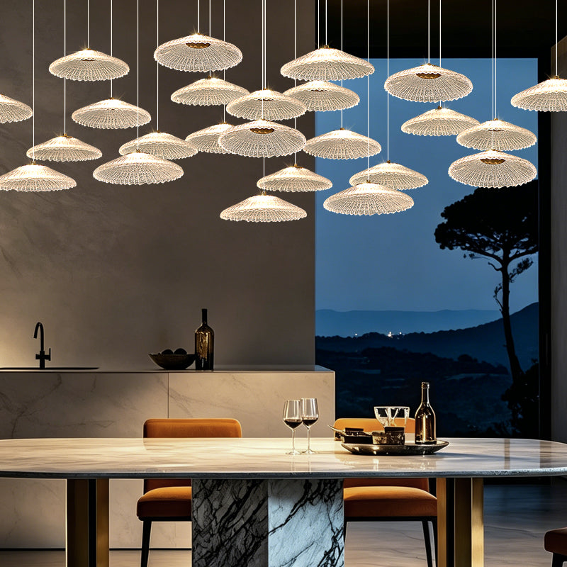 Ripple Water Glass Chandelier Dining Table Kitchen Dining Room Art Chandelier Island Bar Pendant Lamp