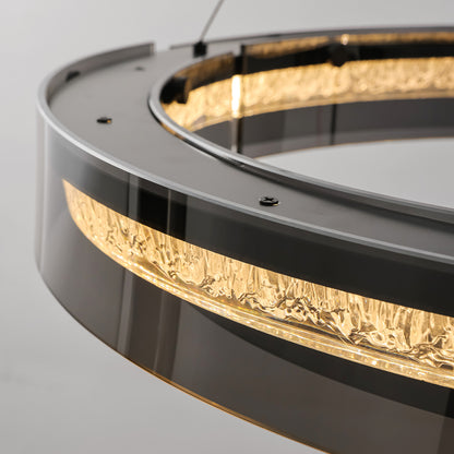 Modern Double Ring LED Suspension Chandelier