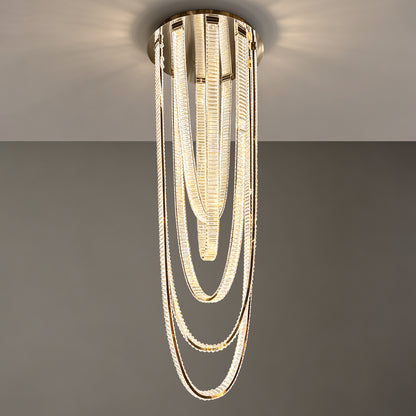 Modern Crystal Living Room Duplex Loft Hall High Chandelier