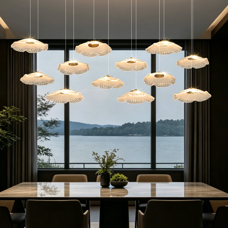 Modern Luxury Glass Chandelier Art Dining Room Island Bar Pendant Lamp Kitchen High Ceiling Hanging Lights