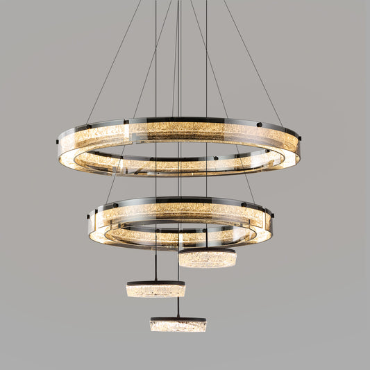 Luxury LED Ring Living Room Hanging Lamp