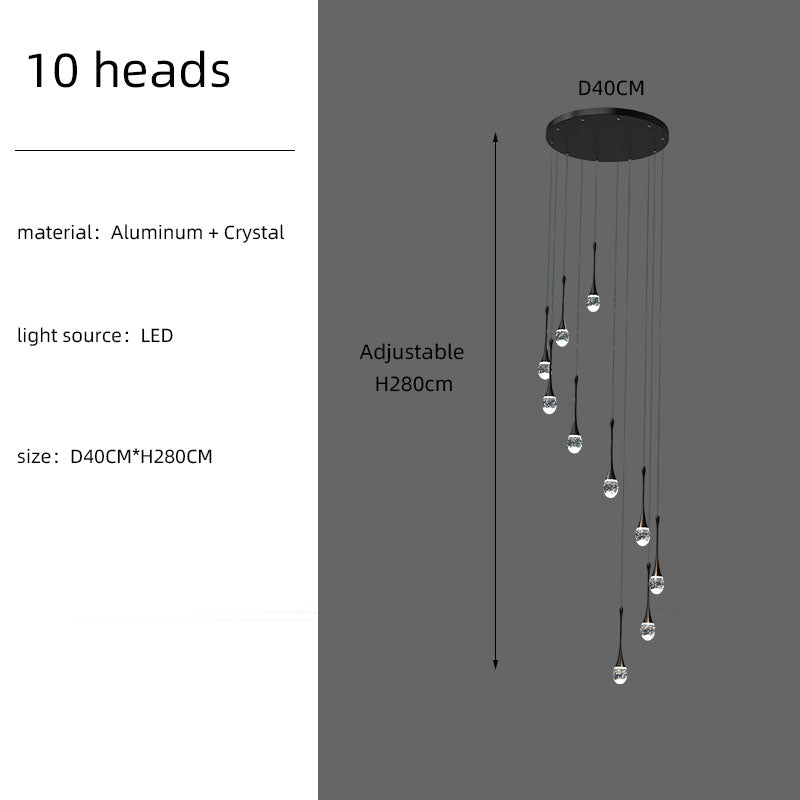 Staircase Long Villa Hote Luxury LED Chandelier