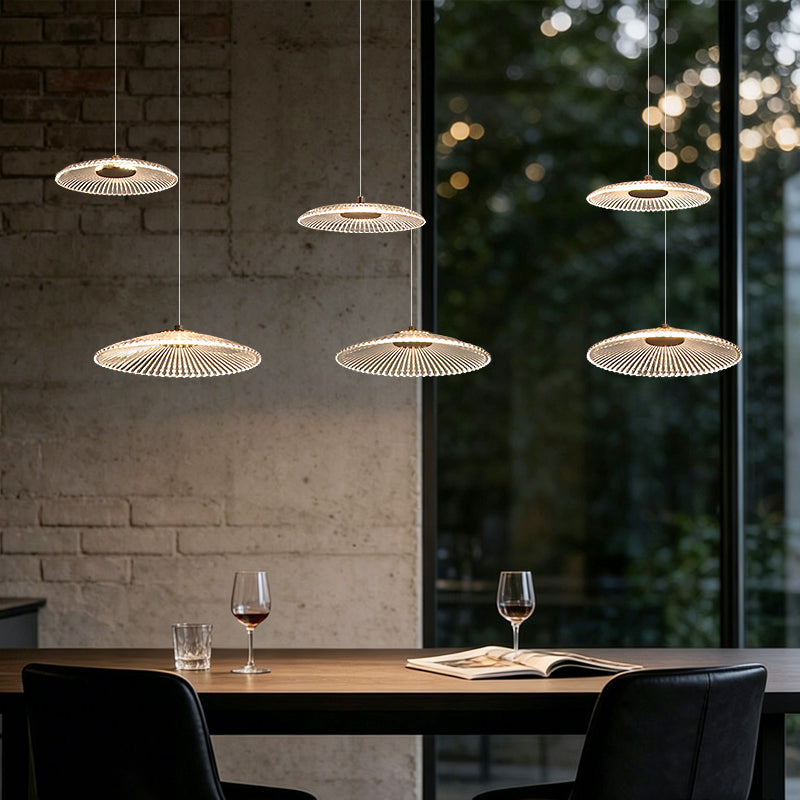 Modern Luxury Glass Chandelier Bar Kitchen Island Table Ripple Water Glass Pendant Lamp Art High Ceiling Hanging Lights