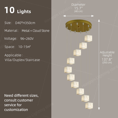 Nordic Chandelier Stairs High Ceiling Staircase Marble Chandelier
