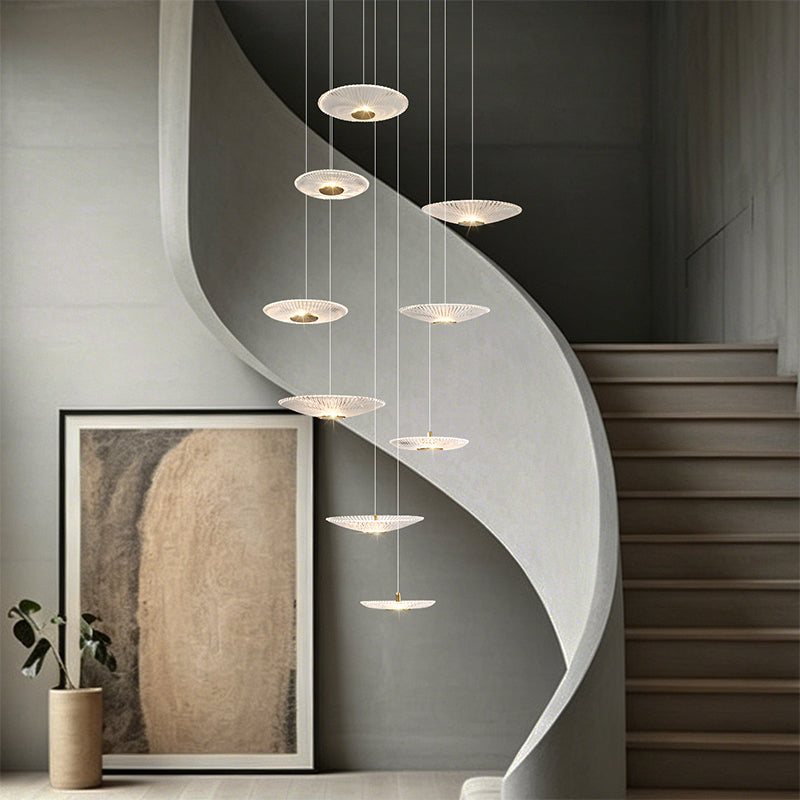 Modern Glass Stair Chandelier Villa Duplex Loft Ceiling Hanging Light