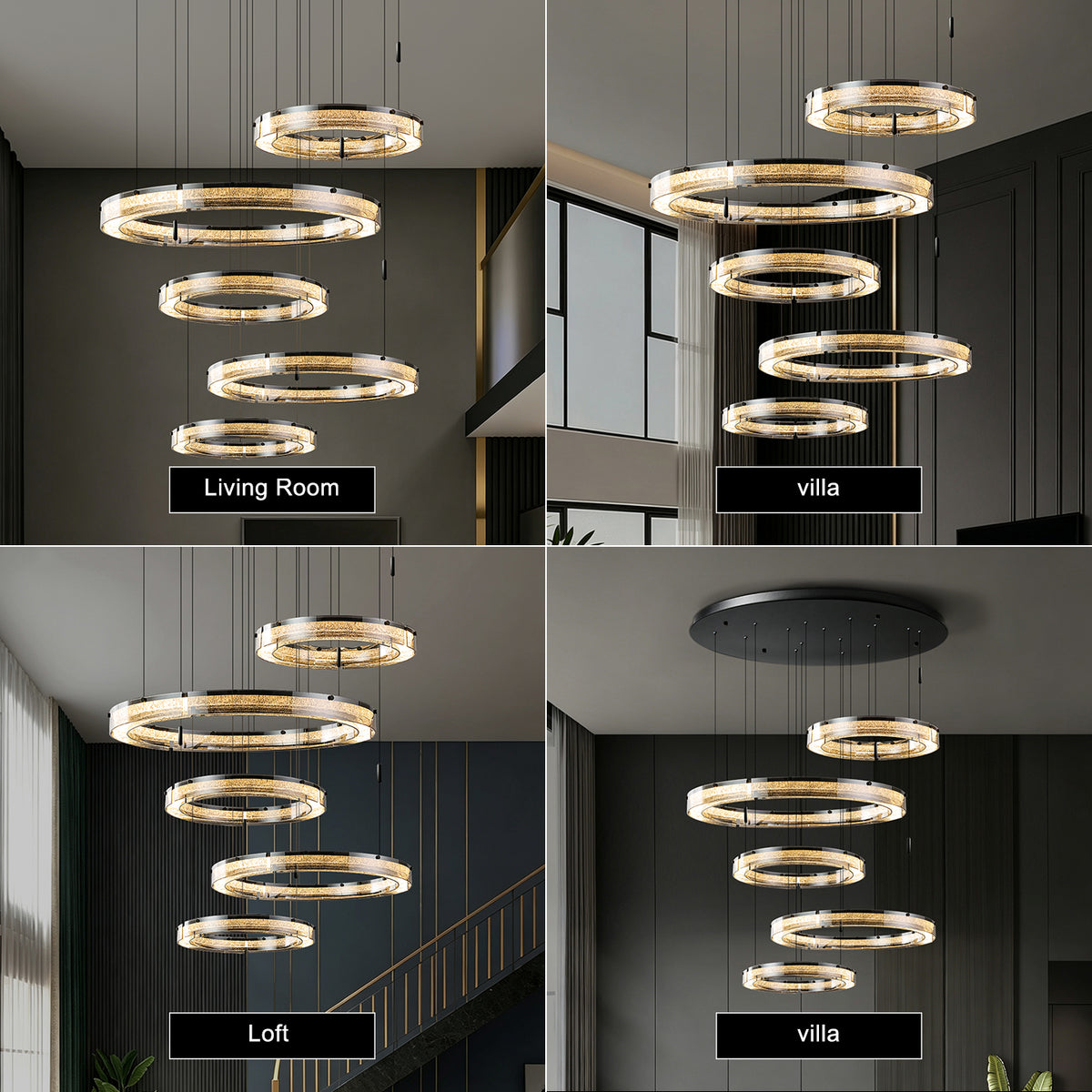 Luxury Villa Duplex Loft Living Room Chandelier
