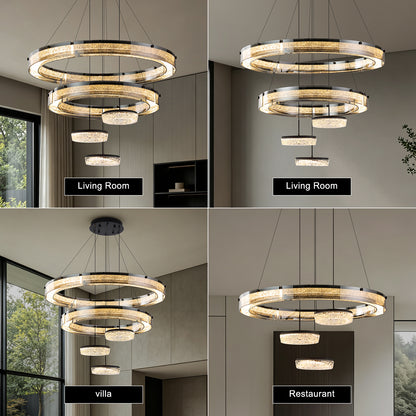 Luxury LED Ring Living Room Hanging Lamp