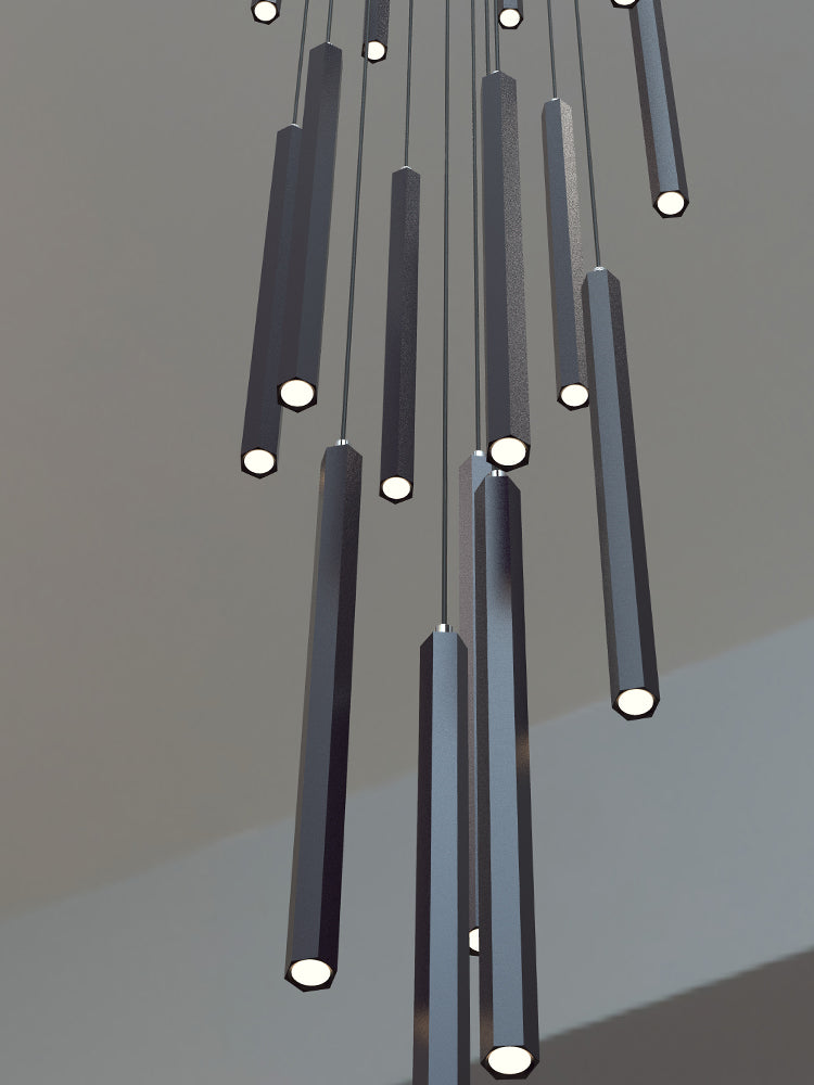 Modern LED Stair Pendant Light Villa Duplex Ceiling Hanging Lamps