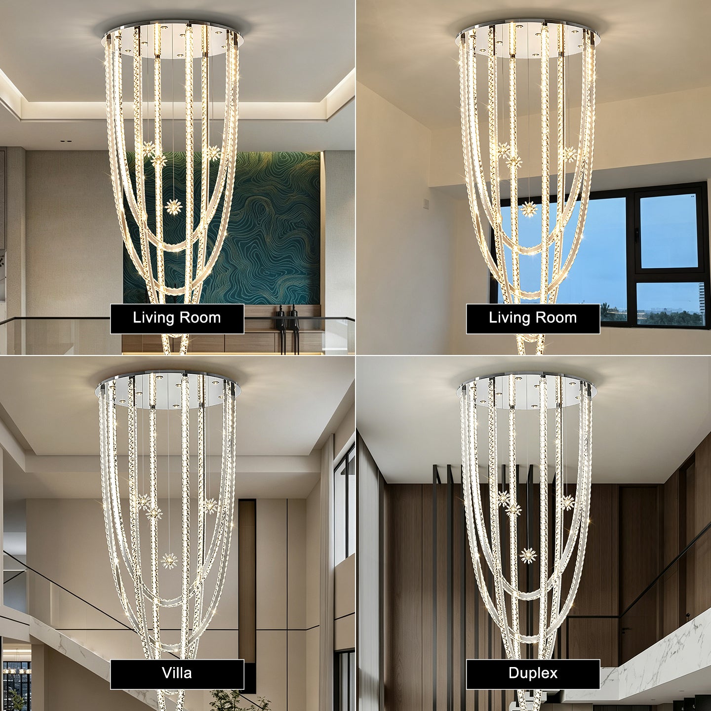 Luxury Villa Duplex Loft Hall High Ceiling Chandelier