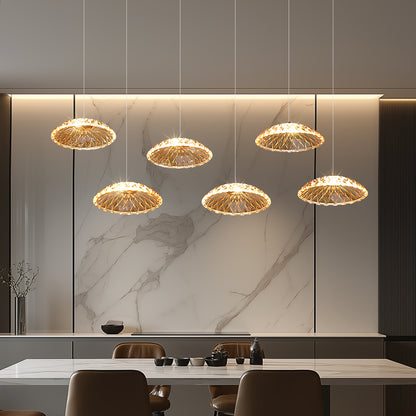 Luxury Ripple Water Glass Chandelier Living Room Kitchen High Ceiling Hanging Lights Art Dining Room Island Bar Pendant Lamp